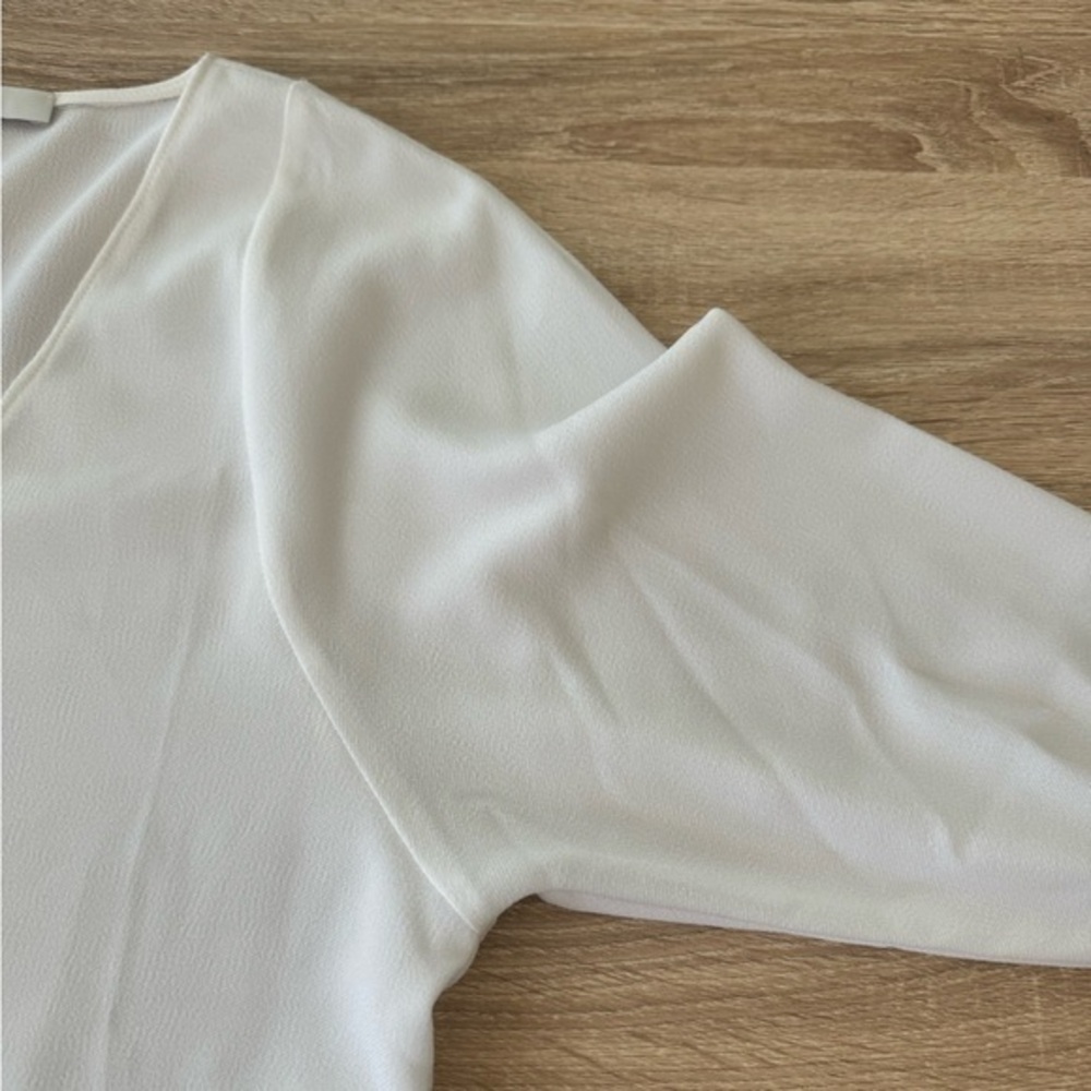 Tibi Savanna White V-neck long Sleeve Blouse Top‎ Size XS - Picture 7 of 10
